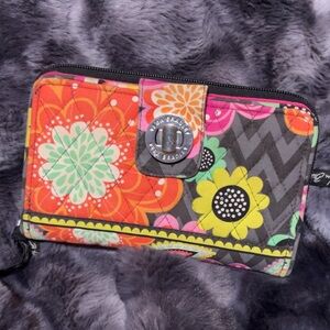 Vera Bradley Ziggy Zinnia Turn Lock Wallet